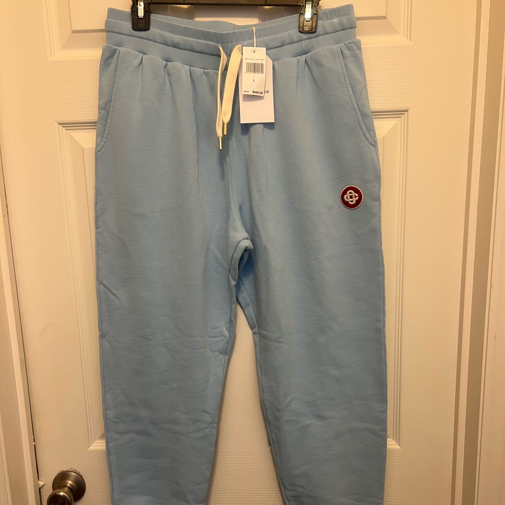 Casablanca Men’s Large Sweatpants, Color Baby Blue